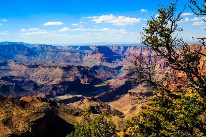 The Colorado River winding through the Grand Canyon